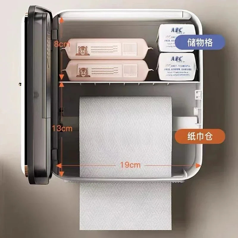 Wall-Mounted Tissue & Roll Holder
