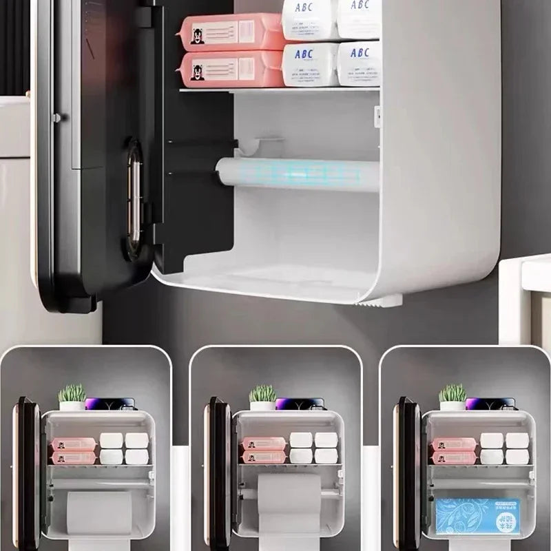Wall-Mounted Tissue & Roll Holder