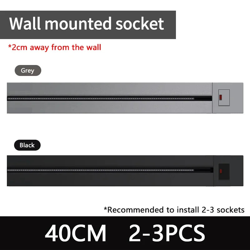 Wall-Mounted Kitchen Power Rail with Switch