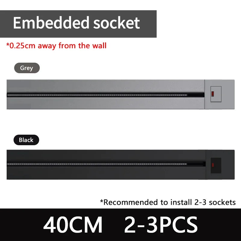 Wall-Mounted Kitchen Power Rail with Switch
